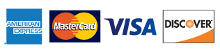 Accepted Credit Card Logos, Visa, Mastercard, Discover, and American Express