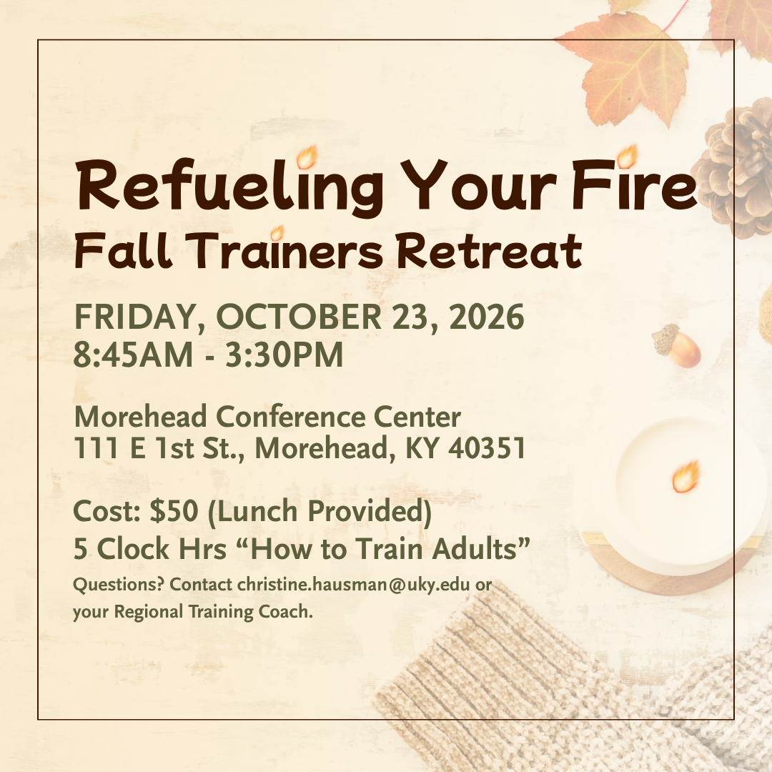 Fall Trainer Retreat: Refueling Your Fire October 23, 2026